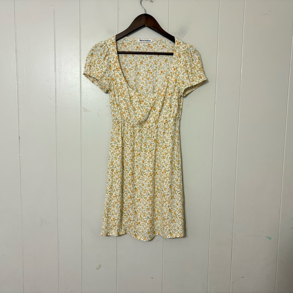 Reformation Zello Dress Lima Floral XS Puff Sleeve Mini Cottagecore Summer - Picture 4 of 12